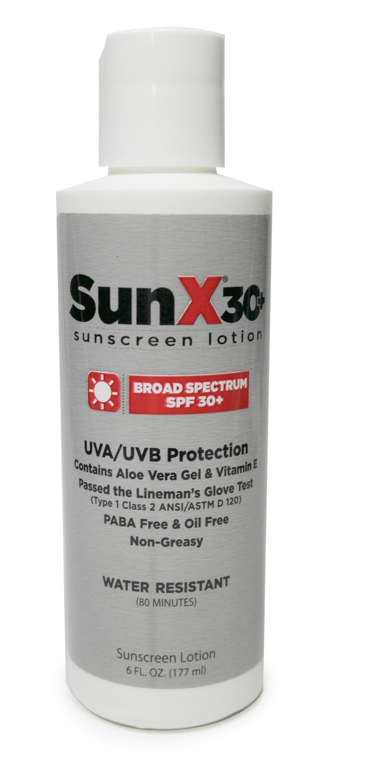 Explore Coretex SunX SPF30 Larger Bottles sunscreen lotion, offering broad spectrum UVA/UVB protection enhanced with soothing aloe vera gel and vitamin E. This non-greasy, oil-free, PABA-free formula is water-resistant for up to 80 minutes, providing dependable sun defense without any heaviness.