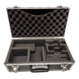 The WatchGas SST4-PUMP CS Aluminum Case w/Foam Insert is a durable black case with silver edges, featuring custom-cut compartments and lid foam—ideal for safely storing your WatchGas gas detector and related equipment.