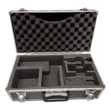 The WatchGas SST4-PUMP CS Aluminum Case w/Foam Insert is a durable black case with silver edges, featuring custom-cut compartments and lid foam—ideal for safely storing your WatchGas gas detector and related equipment.