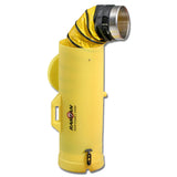 The Euramco RAMFAN UB20 18VDC and Quick-Couple Canister is a yellow portable ventilation blower with a flexible duct attached at the top, designed specifically for confined-space ventilation on jobsites. Featuring a convenient handle and the Euramco brand name printed on the side, this blower provides an efficient solution for jobsite ventilation.