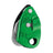 The Petzl GRIGRI + Belay Device D015AA0_ is a green cam-assisted belay device with a silver finish, black backplate engraved with instructional icons, and "GRIGRI+" marked on the front.