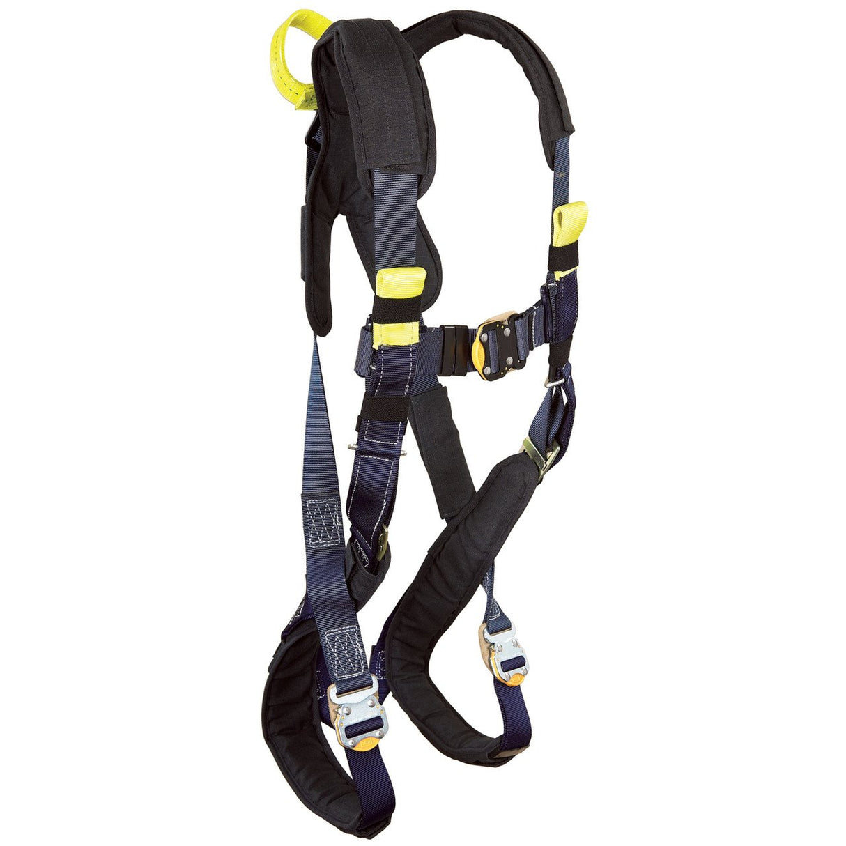 The 3M DBI-SALA ExoFit XP Comfort Arc Flash Web Loop Rescue Harness, available in an eye-catching black and yellow design, provides fall protection with adjustable straps and buckles. It is enhanced with comfort padding along with padded shoulder and leg straps, ensuring ultimate ease of use.