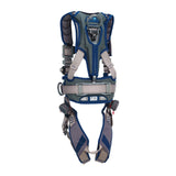 The DBI-SALA ExoFit STRATA Construction Positioning Harness, Tri-Lock from 3M DBI-SALA Fall Protection, showcases padded shoulder straps, adjustable buckles, and durable attachments. Specifically crafted with fall protection in mind, it includes reinforced areas and ergonomic padding for maximum comfort and security.