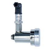 The WatchGas Demand Flow Regulator w/Pressure Sensor Valve features a metallic cylindrical body, threaded connector, and black top electrical terminal. Shown on a white background, it is ideal for integration with WatchGas systems.