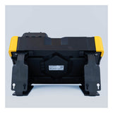 A black and yellow WatchGas Docking Station w/Touchscreen SST-DOCK stands on its side with two black latches and a visible label. The plain, light-colored background highlights the device's features. Brand: WatchGas.