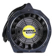 The RamFan Intrinsically Safe 12 in. Blower EB7201XX by Euramco is a black fan with a circular yellow "Ramfan TurboForce Ventilators" logo and protective grill. Designed for hazardous locations, it's styled on a plain white background.