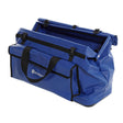 The NSA Enespro Weather-Tough Gear Bag ENBAG-VIB is blue with black handles, a side pocket, and roll-top closure. This water-resistant bag displays the "enesport" logo on the side.