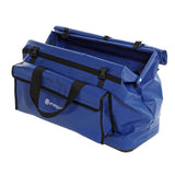 The NSA Enespro Weather-Tough Gear Bag ENBAG-VIB is blue with black handles, a side pocket, and roll-top closure. This water-resistant bag displays the "enesport" logo on the side.