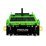 A green and black Commando Tank SLR-PAN by Frontline Fall Protection with side handles, control buttons, and top connectors. Features the Frontline Solar Panel System for added functionality.