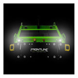 A Frontline Solar Panel System for Commando Tank SLR-PAN by Frontline Fall Protection is shown against a black background. The green machine features handles and high-intensity headlights, with the brand logo displayed on the front.