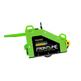 The Frontline Commando Tank Non-Penetrating Fall Protection Cart by Frontline Fall Protection is a green and black portable safety device for construction or industrial jobsites.