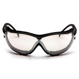 Pyramex Safety V2G Goggles GB18_0ST (12/box) feature clear wraparound lenses and a black frame, shown front view against a white background, providing enhanced eye protection.