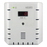 mounted safety device for combustible gas detection. It features a digital display showing "0," ventilation slots, a small green indicator light, and is marked with the text "GD-6 Gas Detector" alongside instructions stating "Do Not Paint." An essential piece of safety equipment from the Macurco brand.