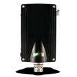 The GfG CC28 CH4 Fixed Transmitter 280-09-00 by GfG is a black rectangular electronic device with a sleek design, featuring a small illuminated green light near the bottom. It includes smart sensor technology, has several screws along the edges, and has a silver connector at the top.