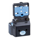 The GfG Microtector II G450 4 Gas Detector, model G450-11424, is a compact black and blue device equipped with a rechargeable alkaline smart pump. It features knobs marked for "Pump On," "Gas In," and "Gas Out," along with a central display for easy reading. This makes it an ideal multi-gas detector with automatic calibration capabilities.