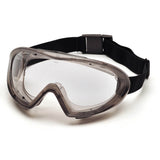 Pyramex Capstone Anti-Fog Safety Goggles GG504T by Pyramex Safety offer reliable impact protection against dust and debris, featuring a black adjustable strap; available in a pack of 12 pairs.