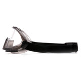Side view of Pyramex Capstone Anti-Fog Safety Goggles GG504T by Pyramex Safety, featuring a clear lens, black frame, adjustable strap, and dependable impact protection; sold in 12 pairs.