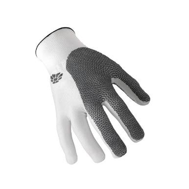 Introducing the HexArmor Cut Resistant Glove NXT 10-302: a white and black glove engineered with SuperFabric brand material for superior mechanical protection. It features a textured grip on the palm and fingers, designed to enhance your work performance. The glove is displayed against a plain white background.