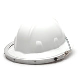 The Pyramex Safety Aluminum Full Brim Hard Hat Adapter (HHAAW) is shown on a white background, designed for attaching accessories to full brim hard hats.