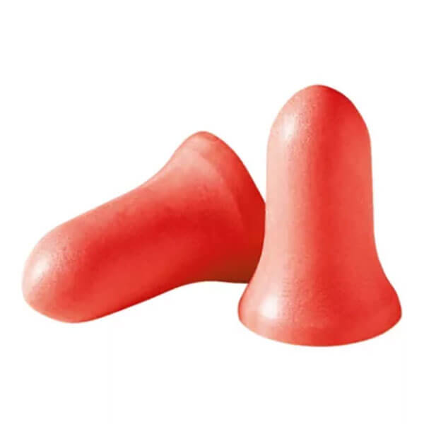Honeywell MAXIMUM Disposable Earplugs MXM-1 by Honeywell Safety are shown: two soft orange polyurethane foam earplugs, one upright and one on its side, against a white background—providing comfortable hearing protection.