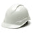 The Pyramex Safety Ridgeline Vented Cap Style 4Pt Ratchet HardHat features a glossy finish and vented cap design for enhanced airflow. This ultra-lightweight protection boasts a ridged top, short brim, and an adjustable strap at the back to ensure a comfortable and secure fit.