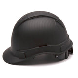 The Pyramex Safety Hydro Dipped Ridgeline Vented Cap Style hard hat features a 4-point suspension and adjustable strap, providing reliable head protection for construction or industrial use. Sold 16 per case.