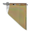 The NSA Gold Extreme Heat Faceshield HS-GOLD-MB by NSA is a clear, slightly tinted rectangular shield with enhanced durability, a metal handle, mounting bracket at the top left corner, and curved lower edge for reliable impact protection.