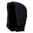 The NSA DRIFIRE HYDROflash FR Foul Weather Hood HYDROFLASHH-N is a black, flame-resistant fabric hood with an open front and no visible fastenings, designed for arc flash protection and shown isolated on a white background.