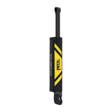 The Petzl ASAP'SORBER AXESS L071CC00 is a black and yellow energy absorber with loops at both ends, designed by Petzl for rope access and fall protection systems.