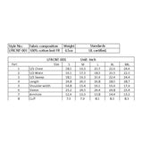 The ForgeFR LFRCNT-001 Ladies Crew Neck Tee size chart shows chest, waist, sweep, length, shoulder width, sleeve, armhole, and cuff measurements (in inches) for sizes S-XXL; 100% cotton knit FR.