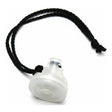 A white plastic whistle with a round body and small mouthpiece, featuring a braided black lanyard for easy neck wear, mirrors the compact design of the BW Honeywell M5-AF-K2 auxiliary filter.