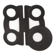 A set of BW GasAlert MicroClip Quad Sensor Screen Filters from PK Safety Supply, featuring a symmetrical design with four round holes. The top two holes are slightly smaller than the identically sized bottom two holes.