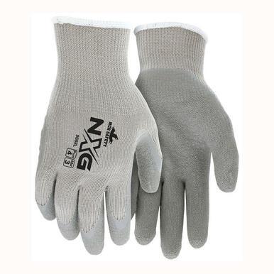 The MCR Safety Memphis 9688 Flex Tuff II Glove, available in sets of 12 pairs, provides excellent grip with its textured surface. These gloves are built for durability and protection during tasks requiring manual dexterity and showcase a logo and text on one hand.