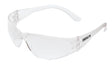 The MCR Checklite Scratch Resistant Safety Glasses CL11 (12/box) by MCR Safety feature a wraparound design with transparent, scratch-resistant lenses. These sleek and straightforward glasses provide essential UV protection and are widely used for eye protection in various environments.