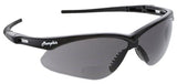 The MCR Safety Memphis Magnifier Readers Safety Glasses MP11_0 feature black sports sunglasses with dark polycarbonate lenses, highlighted by "Memphis" in white letters on the side, ensuring both durability and style.