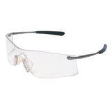 Introducing the MCR Safety PRO Rubicon Anti-Fog Safety Glasses, available in a box of 12. Designed with a sleek wraparound style, these glasses feature clear, transparent lenses and dark curved arms. To ensure ultimate comfort and protection, they come with adjustable nose pads and are enhanced with Duramass scratch-resistant coating. They meet ANSI Z87.1 standards for safety compliance.