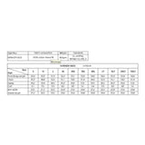 Size chart for the ForgeFR Forge FR Pullover Hoodie MFRHDY0033, with measurements in inches for S–3XL and LT–3XLT, ATPV 21 cal/cm² rating, fabric details, and NFPA 2112 safety standard compliance.
