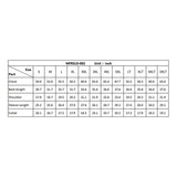 ForgeFR Forge FR Solid Shirt Denim MFRSLD-002 size chart (S–3XLT): chest, back length, shoulder, sleeve length, and collar measurements in inches displayed in a grid. NFPA 2112 compliant flame resistant shirt.