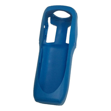 The mPower NEO MP18X Rubber Boot M011-201_-000-FCO by mPower Electronics is a blue plastic cover tailored for specific gas detectors. It features an open front and top, precise cutouts for buttons and ports, and a smooth finish similar to a rubber boot.