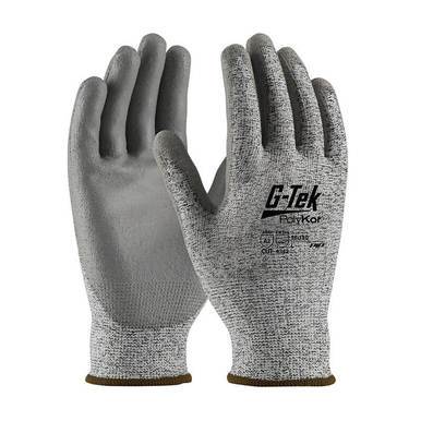 The PIP PolyKor Blended Polyurethane Coated Gloves 16-150 (12 pairs) by Protective Industrial Products provide mechanical hazard protection with their textured grip and durable design, making them ideal for industrial or general-purpose use. Enhanced with a polyurethane coating, these gray gloves ensure both safety and performance.