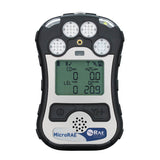The MicroRAE 4-Gas Diffusion Monitor M031-1111-200 by PK Safety Supply provides real-time readings of CO and H2S on its display, featuring intuitive control buttons. Its durable casing ensures longevity, while wireless connectivity enhances its features.