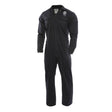 The NSA FR 7 oz Navy UltraSoft Coverall C88UJ is a durable design featuring long sleeves and a front zipper. Made by NSA from UltraSoft FR Fabric, it includes a logo and text on the left chest area. Offering flame-resistant protection, this coverall is ideal for work or industrial use.