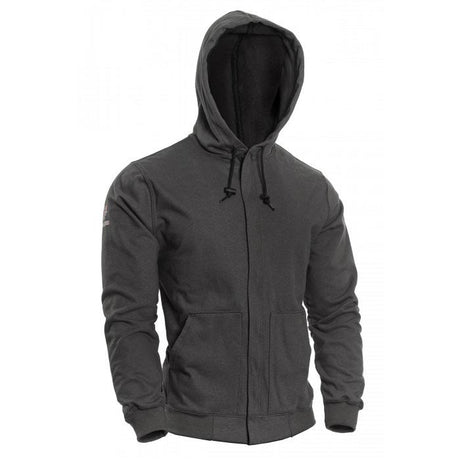 The NSA DRIFIRE FR Zip Hoodie in grey, model SWS3GZ, seamlessly blends style and safety. With a front zipper, two side pockets, and drawstrings, this hoodie is ideal for casual wear while offering flame-resistant protection for extra peace of mind.