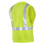 The NSA DRIFIRE FR Hi-Vis Twill Contractor Class 2 Vest V20TV2V features an Arc Rating of 8.9 cal/cm², along with silver reflective strips on the back and shoulders set against a plain white background.