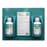 The Aero Healthcare Neutraflush Eyewash Wall Station 16oz features two bottles of first aid eye rinse and clear instructions, offering reliable workplace eye safety for emergency eyewash situations.