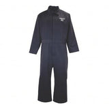 The Oberon BSA30 Series Arc Flash Coveralls are essential safety equipment, featuring a black flame-resistant design with long sleeves and a collar. It includes a front zipper and "Oregon" printed on the chest, making it ideal for those seeking protection in environments that require arc flash coveralls.