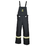 The Oberon TCG25 Series Ultralight Arc Flash Bib Overalls, made from Aramid fabric with shoulder straps, feature yellow reflective stripes on the legs and a "CRD 25" logo on the chest. These overalls provide Arc Flash PPE Category 4 protection.