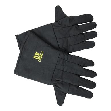 A pair of Oberon TCG40 Series Ultralight Arc Flash Gloves, with "40" and "CE" in yellow on one glove, laid flat on a white background, designed for electrical worker protection.