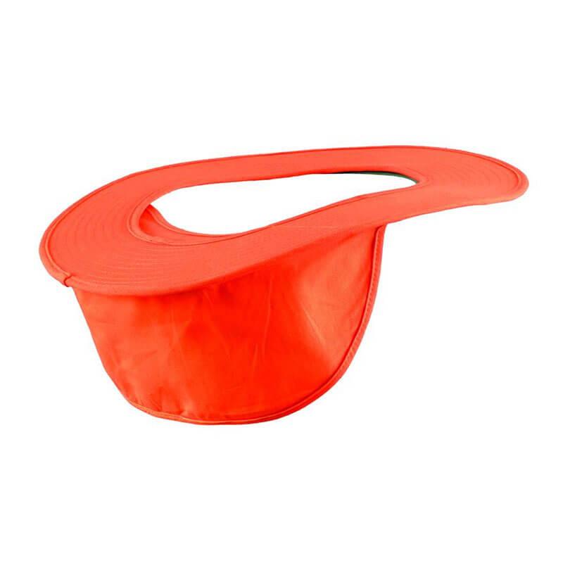 Embrace the vibrant essence of summer with the OccuNomix Cotton Hard Hat Shade 898. This bright orange accessory offers UV protection with its wide brim and innovative cutout center, ideal for holding beverages while ensuring high-quality shade at your sunlit events.