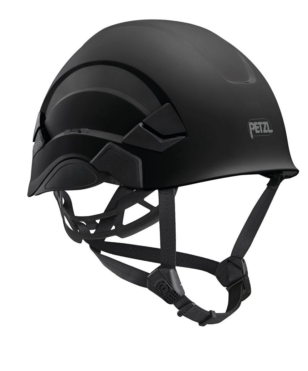 The Petzl VERTEX Comfortable Helmet Canada Version A010BA0_ offers a sleek design in black with adjustable straps, making it the perfect modular work helmet for any task. Adorned with the iconic Petzl logo, this helmet guarantees both safety and style on the job.